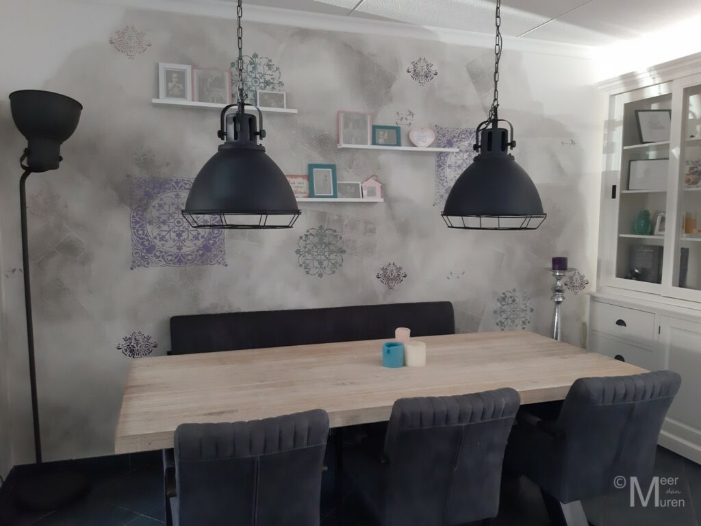 betonlook eetkamer sjablonen calcecruda