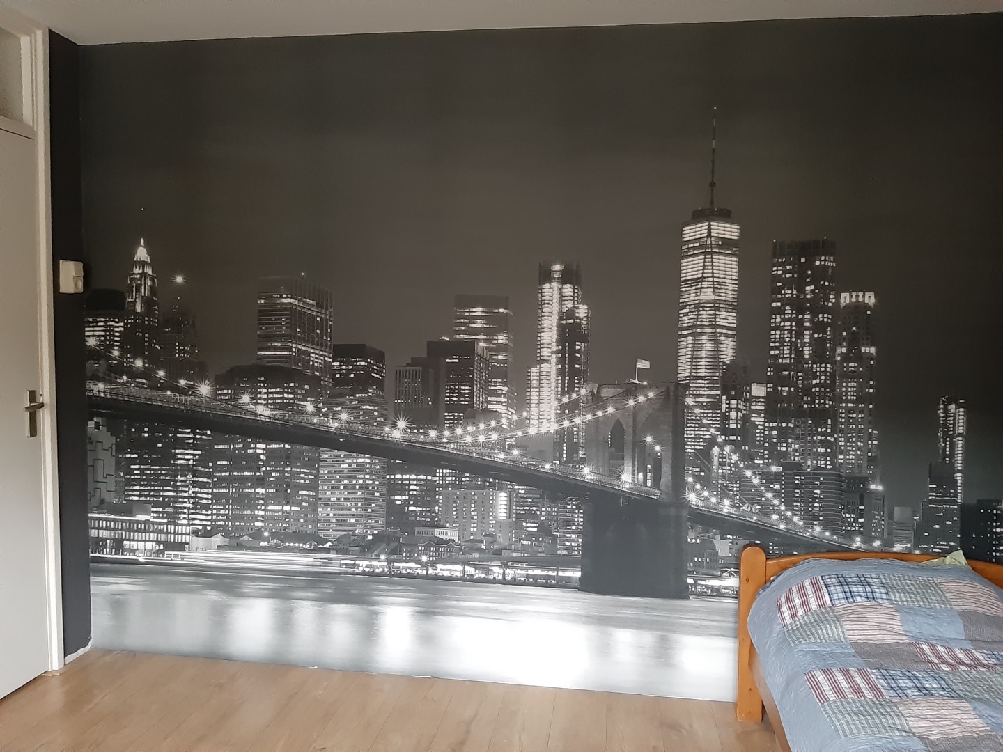 fotobehang skyline brooklyn bridge harderwijk
