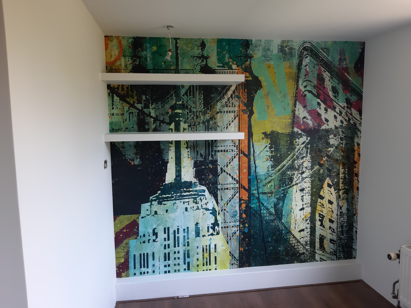 Fotobehang wandafwerking
